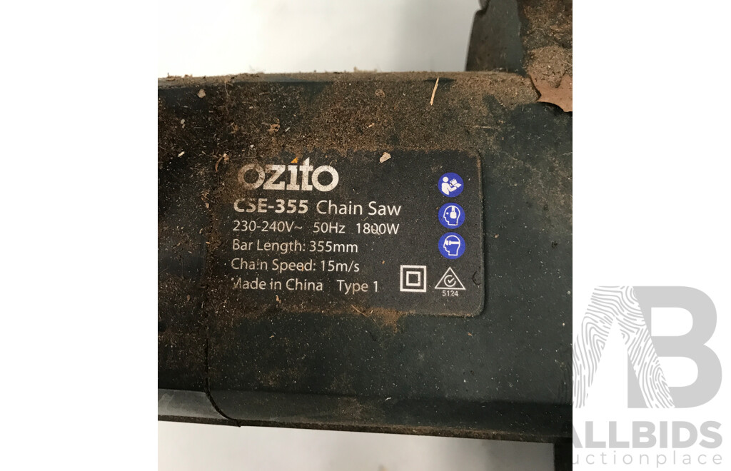 Ozito Corded 355mm Electric Chain Saw