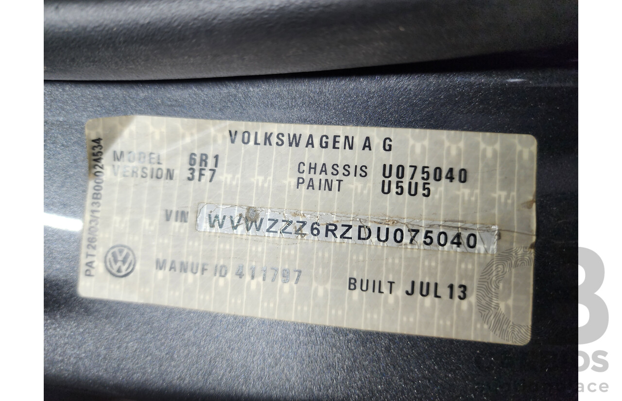 8/2013 Volkswagen Polo 77 TSI Comfortline 6R MY13.5 5d Hatchback Grey 1.2L