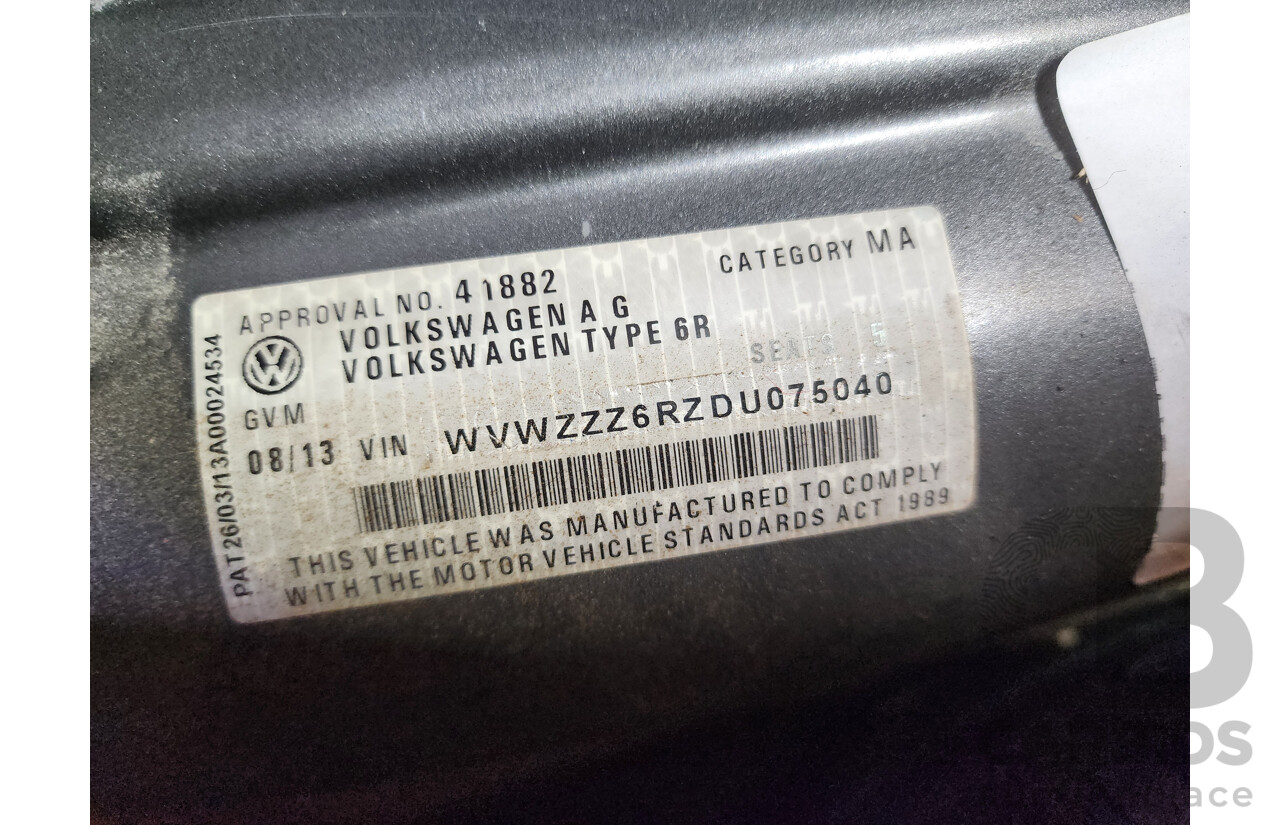 8/2013 Volkswagen Polo 77 TSI Comfortline 6R MY13.5 5d Hatchback Grey 1.2L