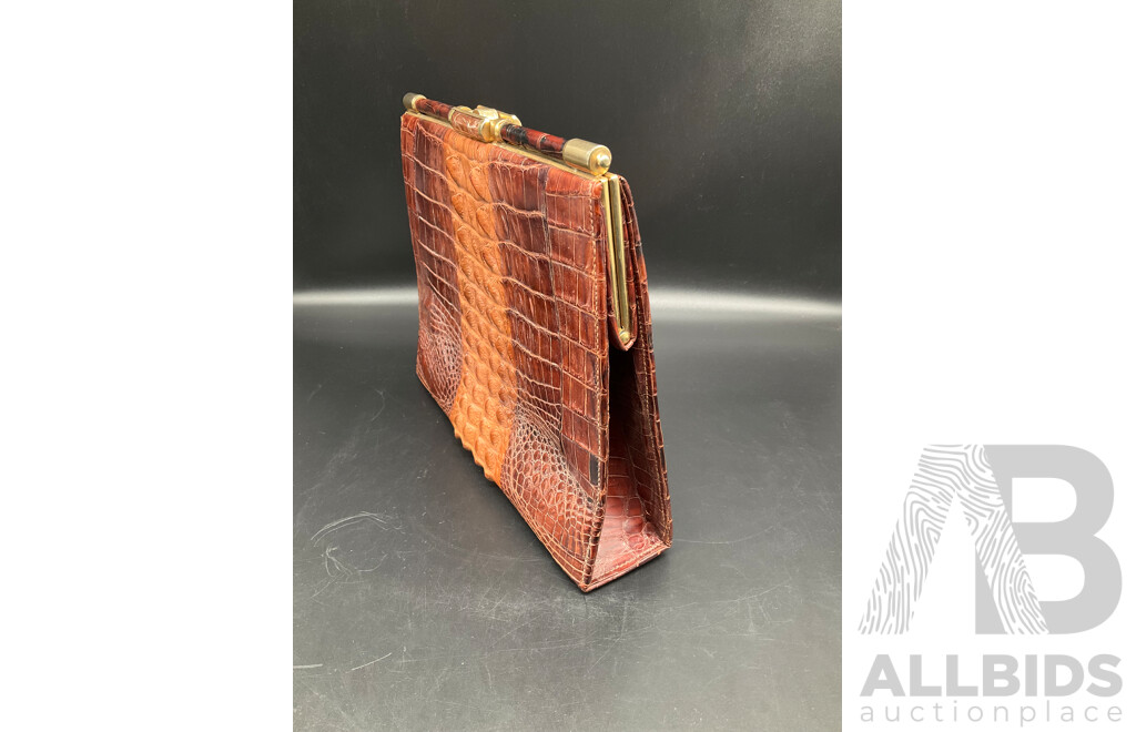 Crocodile Skin Vintage Hand Bag