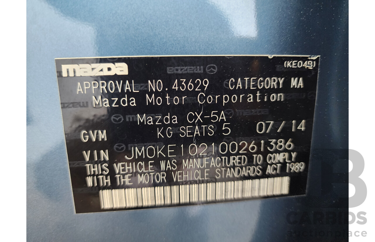 7/2014 Mazda Cx-5 (4x2) MY13 UPGRADE 4d Wagon Blue 2.0L