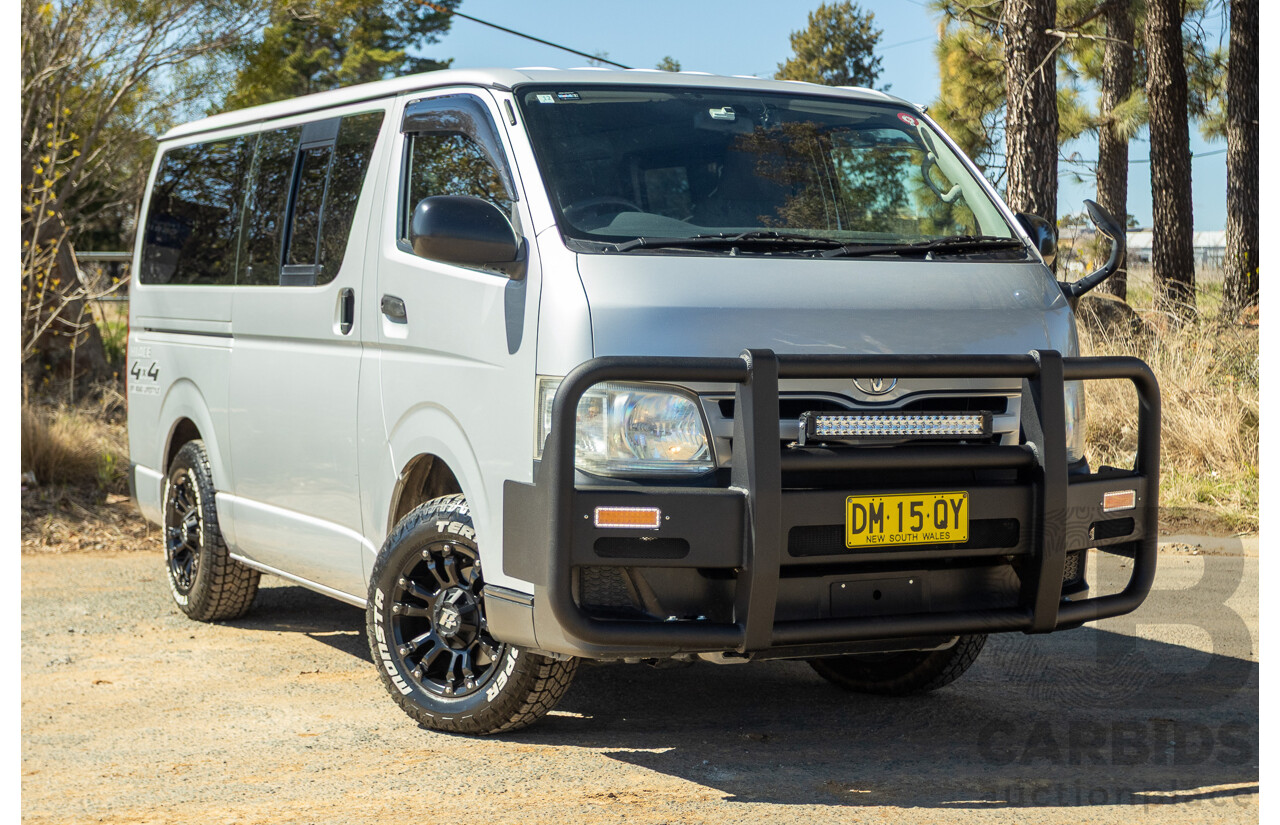 1/2012 Toyota Hiace LWB KDH206V (4x4) MY12 4d Van Silver Turbo Diesel 3.0L - Import