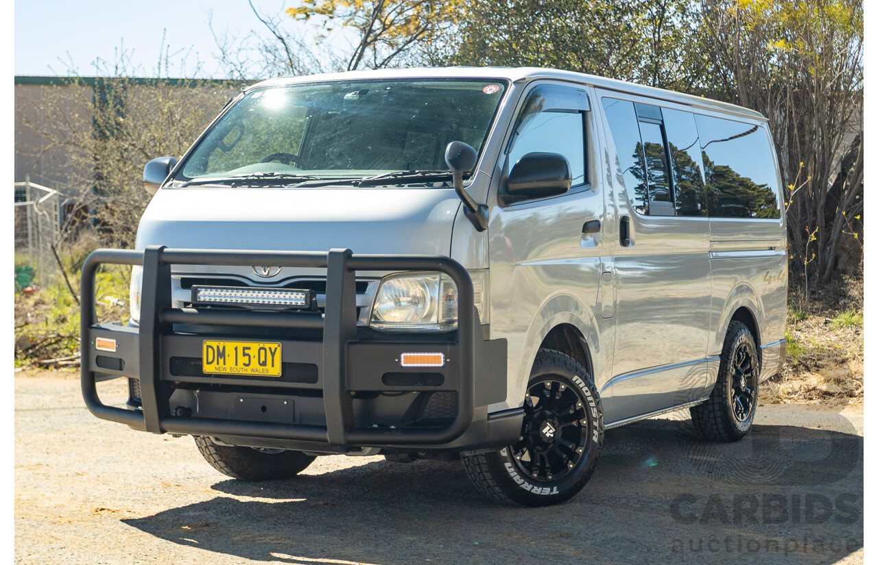 1/2012 Toyota Hiace LWB KDH206V (4x4) MY12 4d Van Silver Turbo Diesel 3.0L - Import