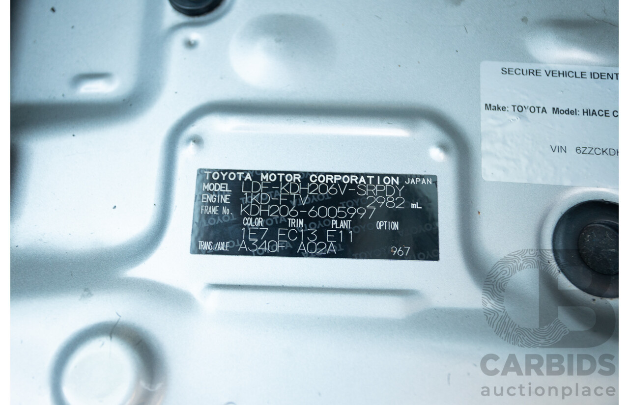 1/2012 Toyota Hiace LWB KDH206V (4x4) MY12 4d Van Silver Turbo Diesel 3.0L - Import