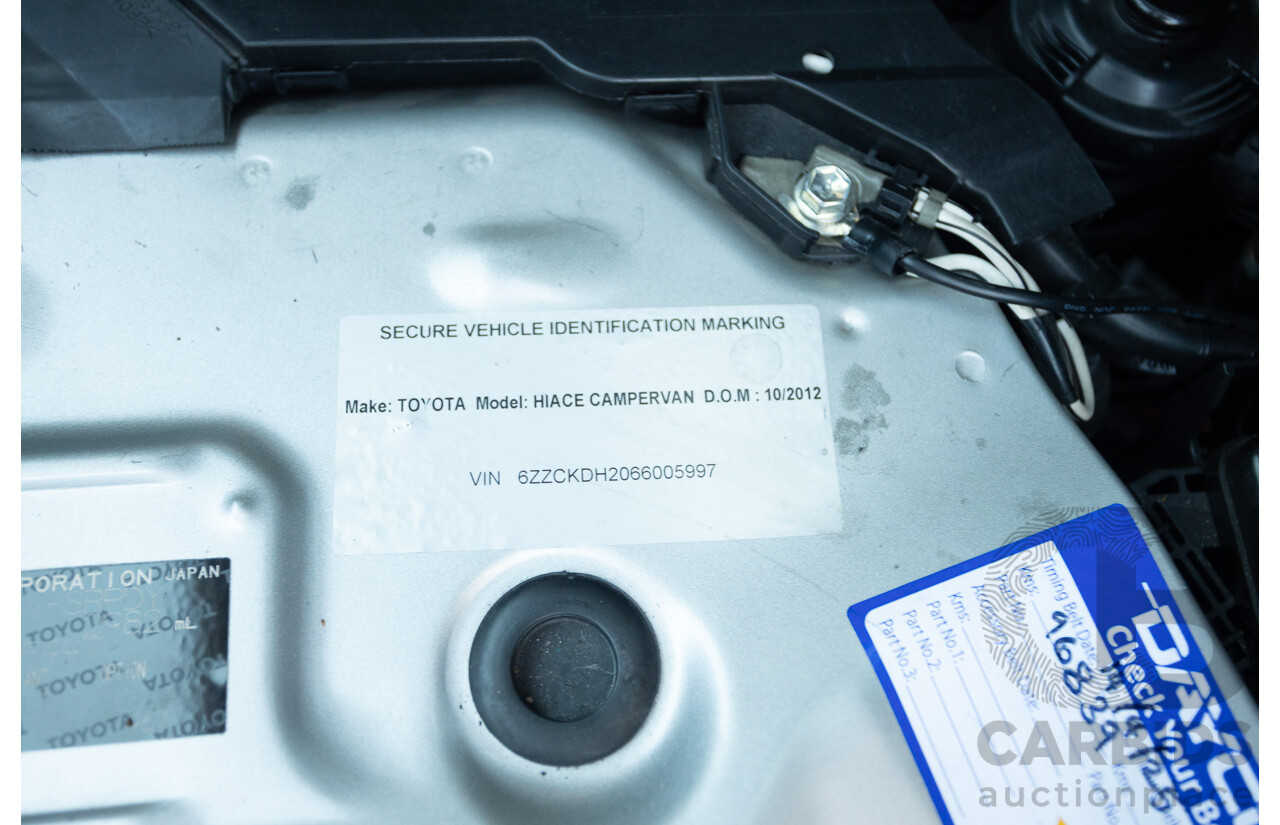 1/2012 Toyota Hiace LWB KDH206V (4x4) MY12 4d Van Silver Turbo Diesel 3.0L - Import