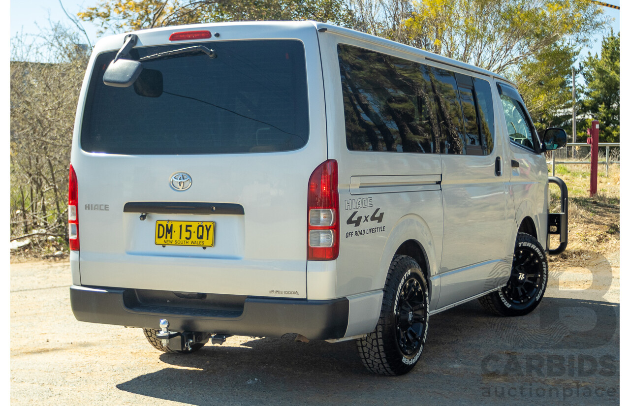 1/2012 Toyota Hiace LWB KDH206V (4x4) MY12 4d Van Silver Turbo Diesel 3.0L - Import