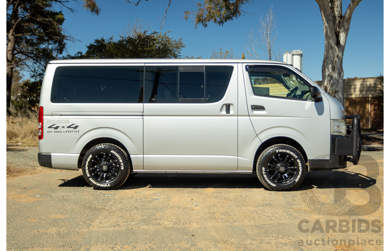 1/2012 Toyota Hiace LWB KDH206V (4x4) MY12 4d Van Silver Turbo Diesel 3.0L - Import