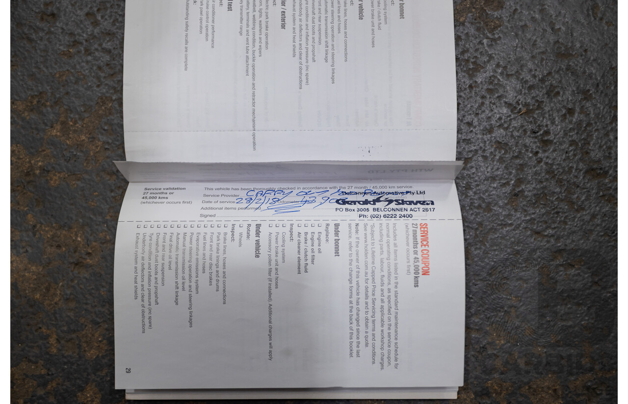 06/2016 Holden Commodore SV6 VF II 4D Sportwagon Prussian Steel Grey 3.6L