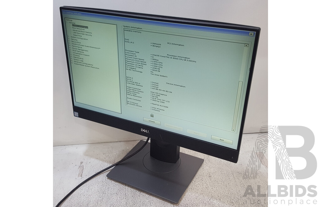 Dell OptiPlex 7470 AIO Intel Core i5 (9500) 3.00GHz-4.40GHz 6-Core CPU 23.8-Inch Touchscreen All-in-One Computer