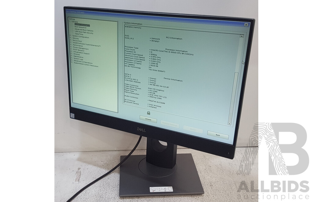 Dell OptiPlex 7470 AIO Intel Core i5 (9500) 3.00GHz-4.40GHz 6-Core CPU 23.8-Inch Touchscreen All-in-One Computer