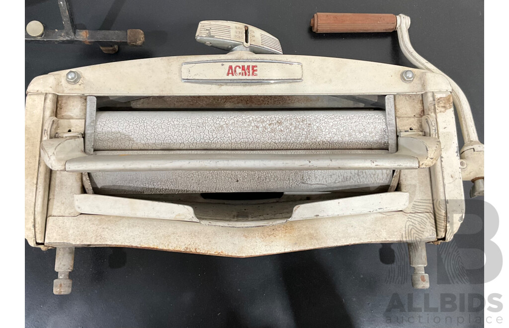 Vintage Outdoor Camping Hand Washer & ACME Clothes Wringer