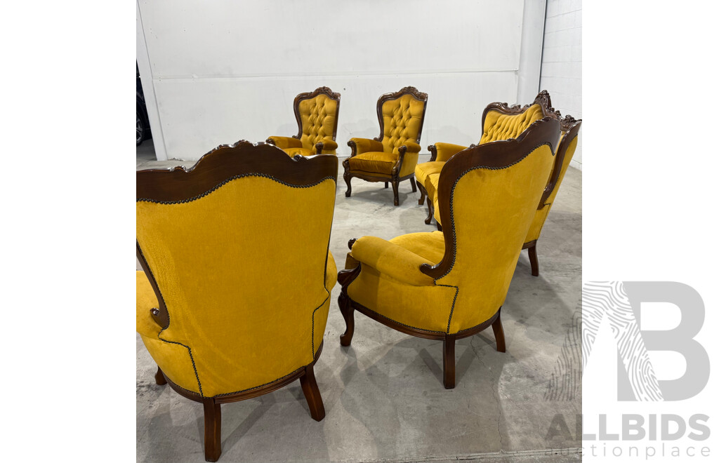 Reproduction Victorian Mahogany Five Piece Lounge Suite
