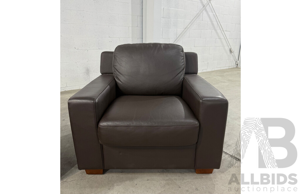 Berlin City Cocoa Leather Three Piece Lounge Suite