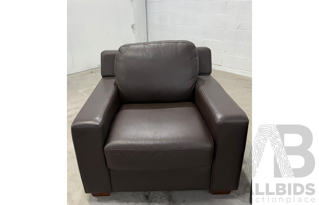 Berlin City Cocoa Leather Three Piece Lounge Suite