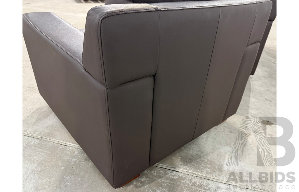 Berlin City Cocoa Leather Three Piece Lounge Suite