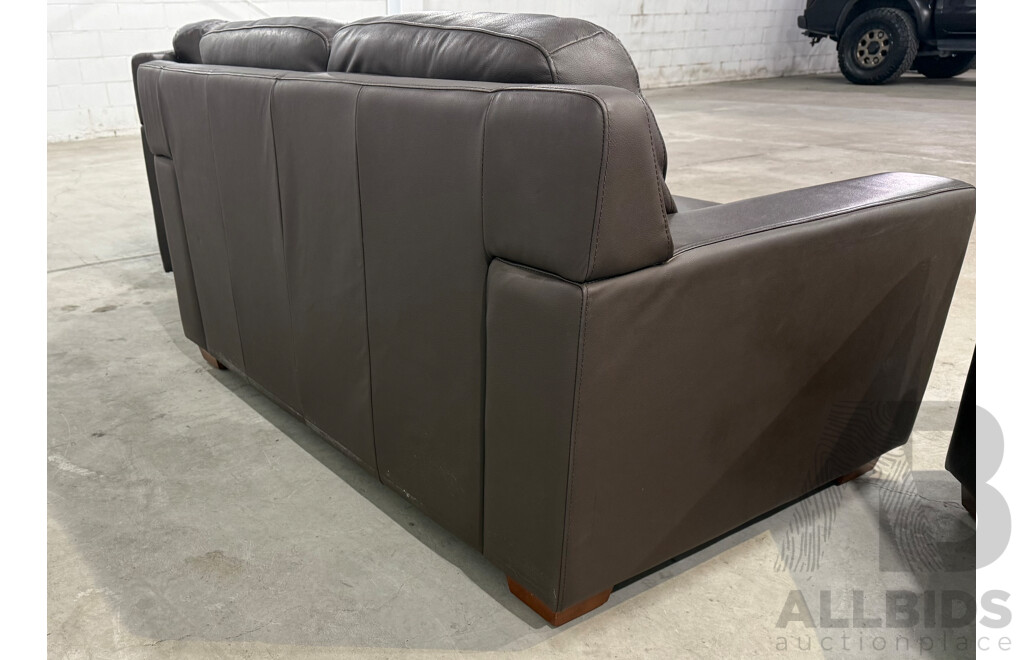 Berlin City Cocoa Leather Three Piece Lounge Suite