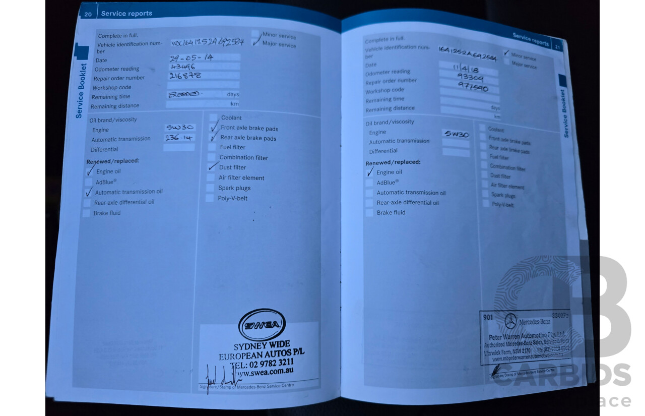 03/2011 Mercedes Benz ML350 CDI AMG Sports (4x4) 164 MY11 4d Wagon Iridium Silver Metallic Turbo Diesel V6 3.0L