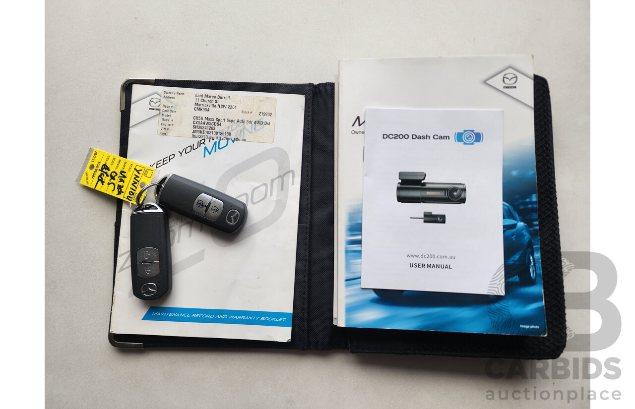 11/2012 Mazda Cx-5 MAXX Sport (4x4)  4d Wagon Black 2.2L