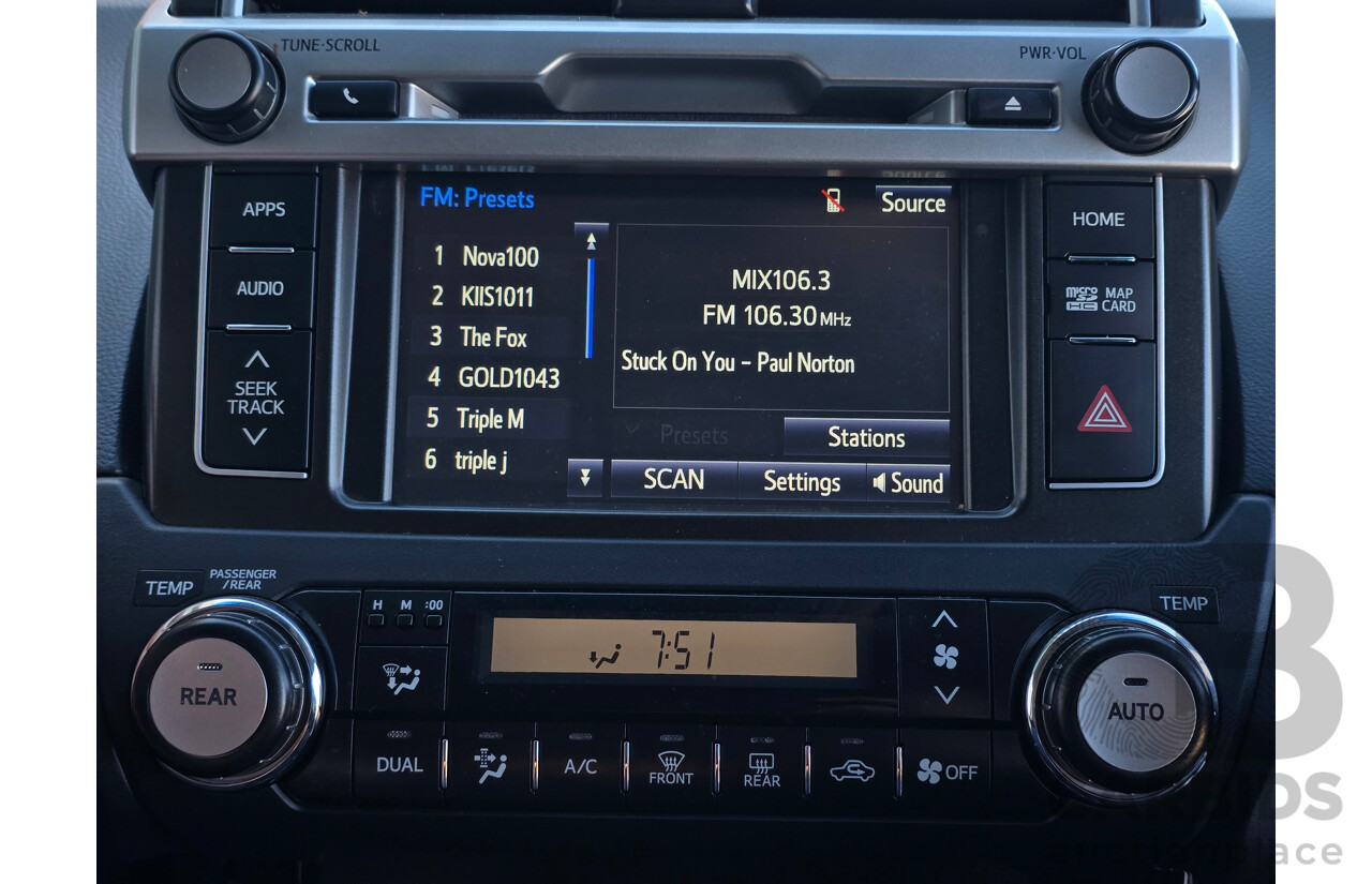 6/2016 Toyota Landcruiser Prado GXL (4x4) GDJ150R MY16 4d Wagon Glacier White Turbo Diesel 2.8L - 7 Seater