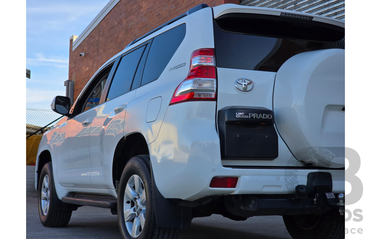 6/2016 Toyota Landcruiser Prado GXL (4x4) GDJ150R MY16 4d Wagon Glacier White Turbo Diesel 2.8L - 7 Seater