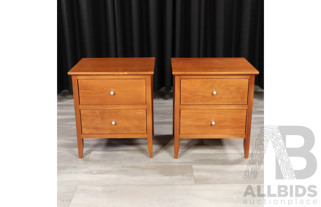Pair of Two Drawer Bedsides by Blue Diamond Furniture
