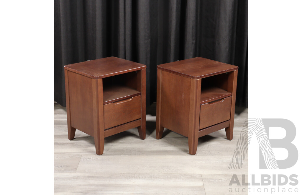 Pair of Modern Timber Single Drawer Bedsides