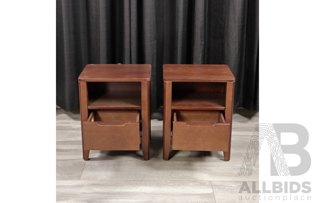 Pair of Modern Timber Single Drawer Bedsides