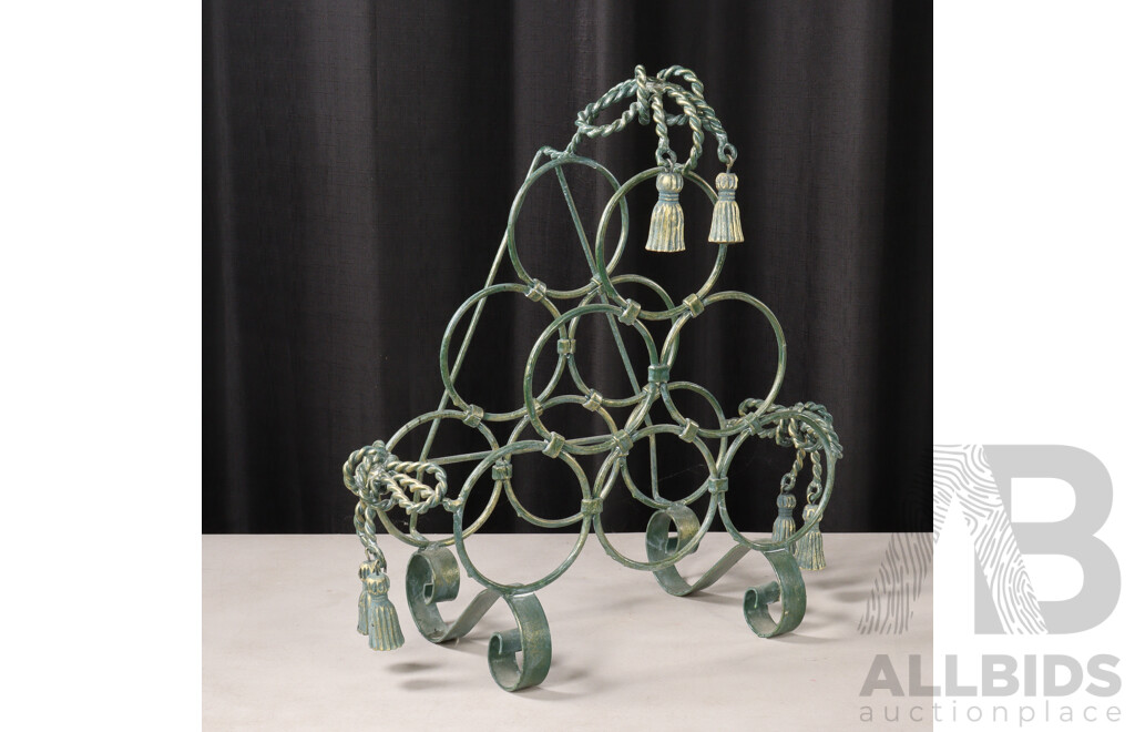 Painted Metal Six Bottle Wine Rack