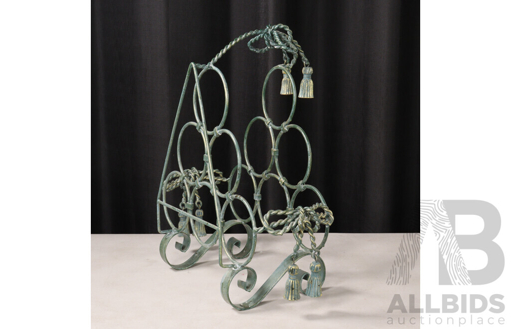 Painted Metal Six Bottle Wine Rack