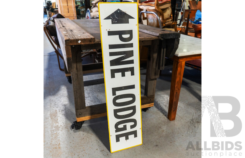 Vintage Metal 'Pine Lodge', Formerly Barton House, Sign