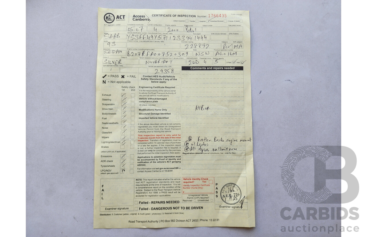 5/2007 Saab 9-3 Vector 2.0T MY07 4d Sedan Silver 2.0L