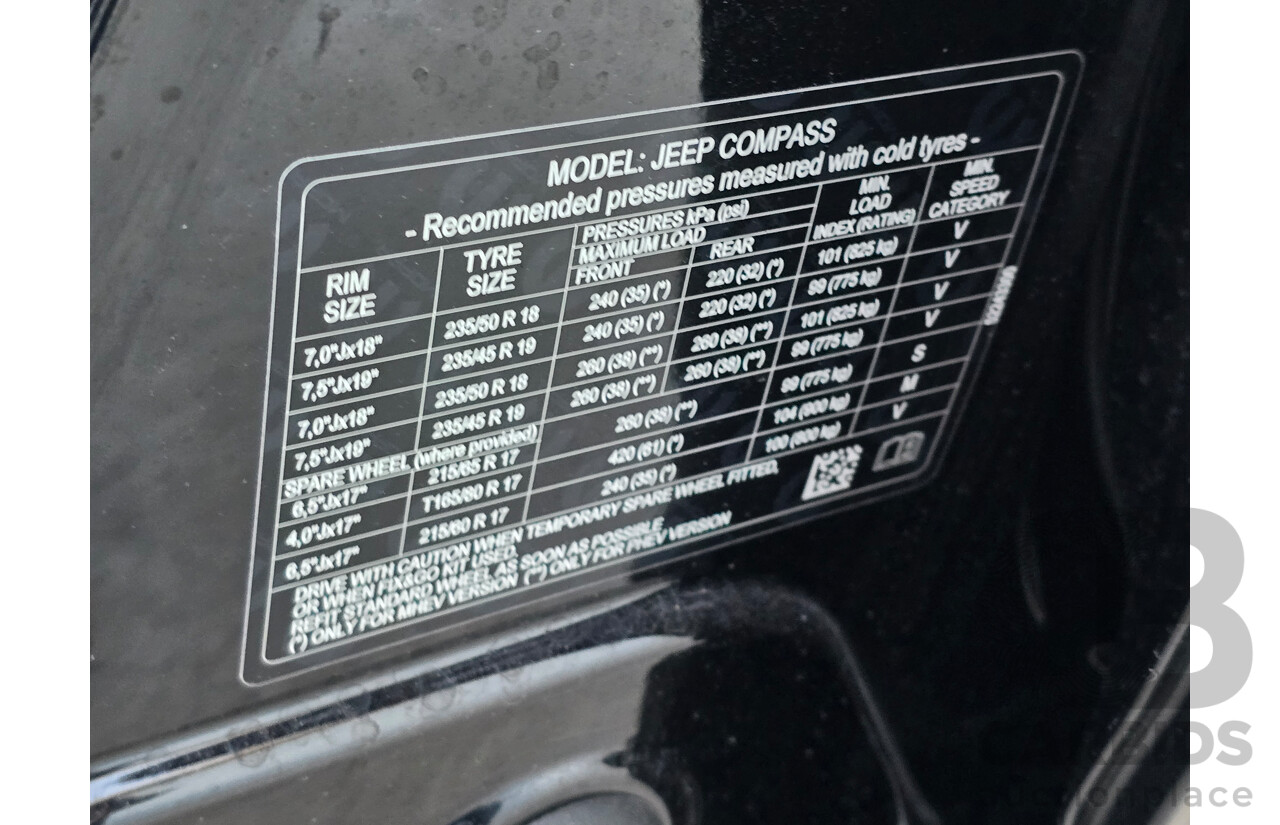 02/2024 Jeep Compass Limited e-Hybrid MY24 MV 4d Wagon Solid Black Turbo 1.5L - 15kw Hybrid