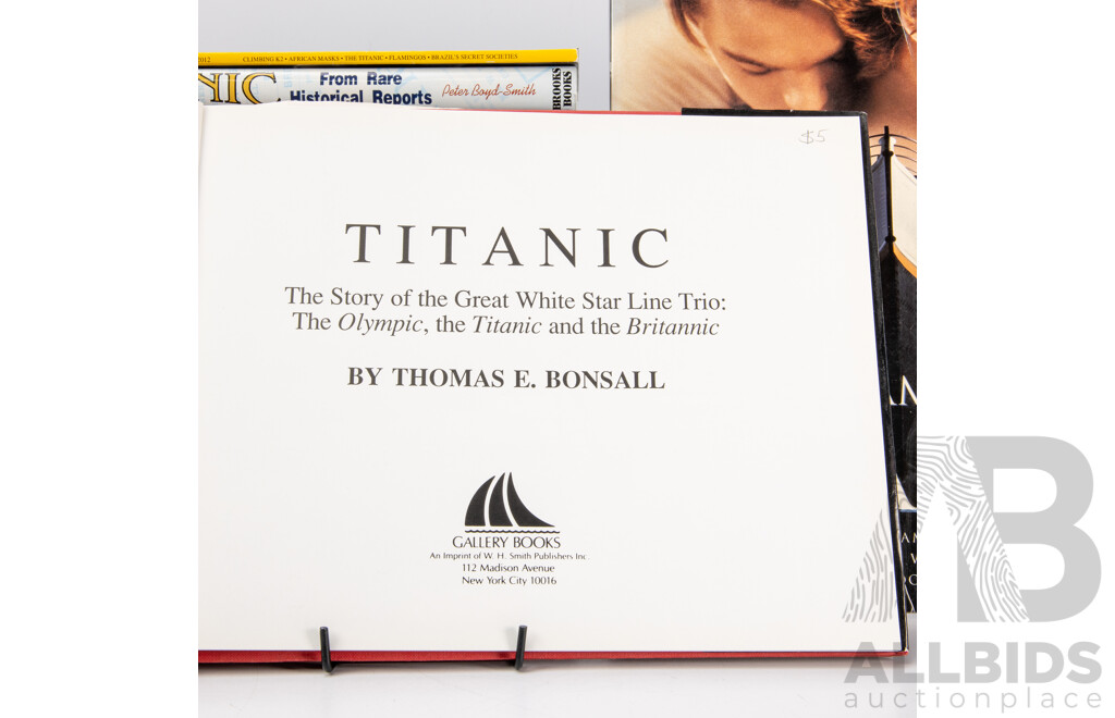 Collection Books Regarding the Titanic, Mostly Hardcovers, Including K Marshalls Art of the Titanic and More