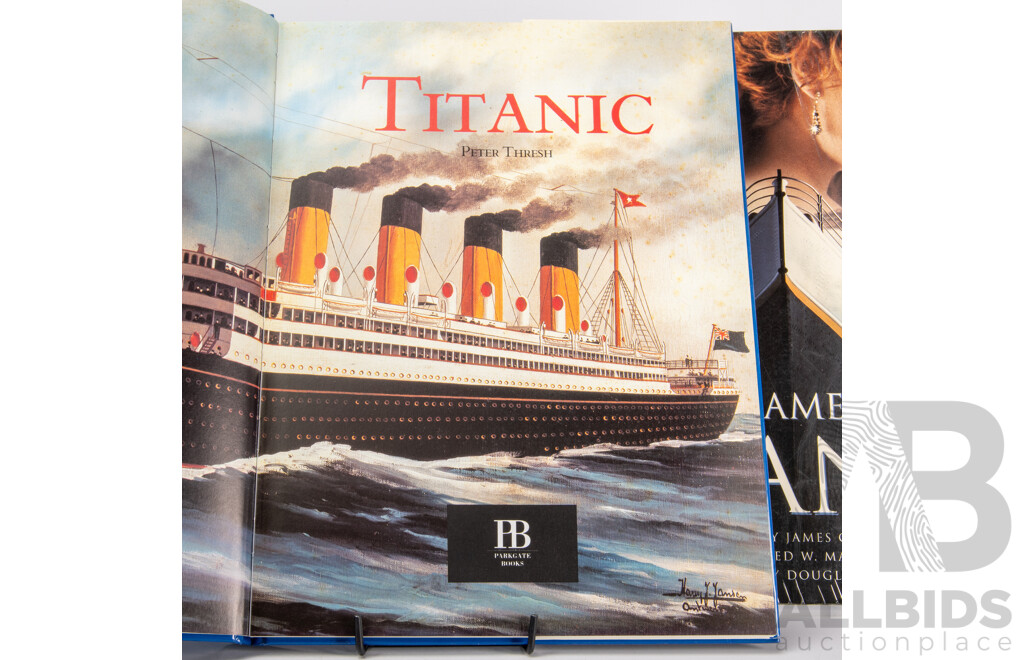 Collection Books Regarding the Titanic, Mostly Hardcovers, Including K Marshalls Art of the Titanic and More