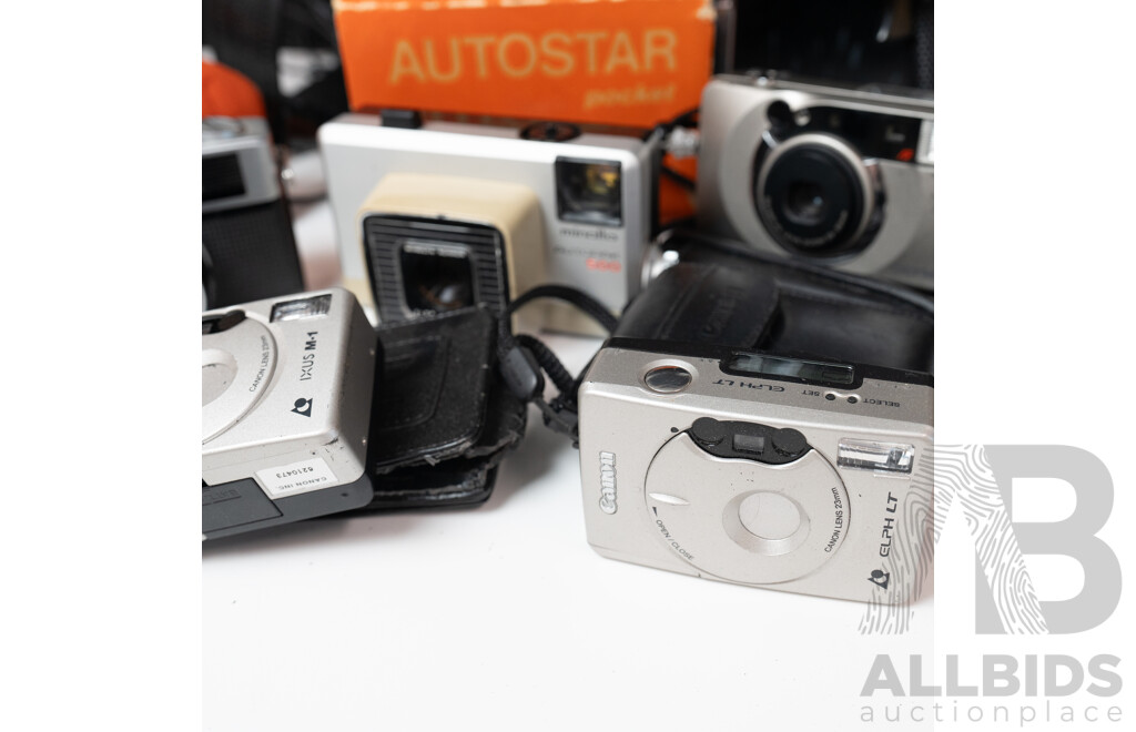 Collection Cameras Including Chinon 805 S Film Camera in Bag, Kodak Advantix 2100 Auto in Box and More