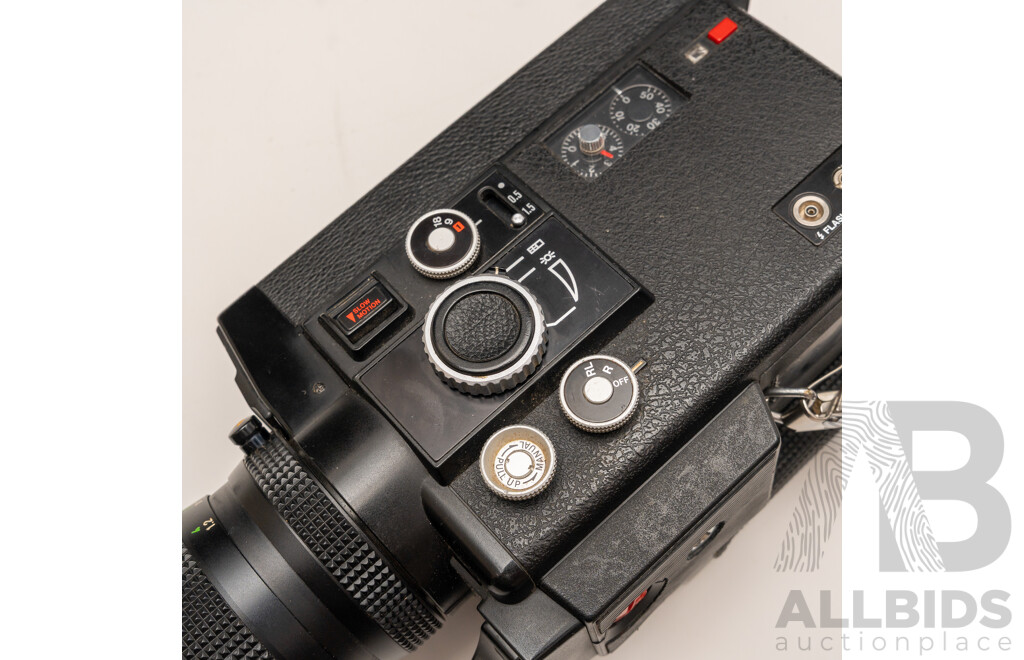 Canon 814XL Electronic Super-8 Movie Camera with Canon C-8 Wide Converter and Accessories