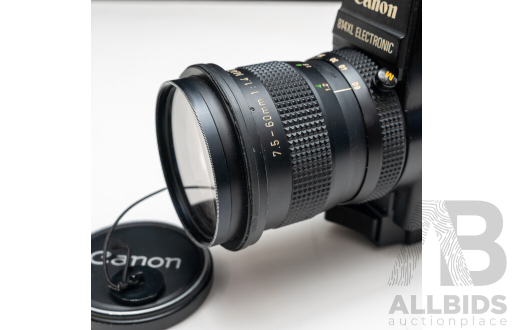 Canon 814XL Electronic Super-8 Movie Camera with Canon C-8 Wide Converter and Accessories