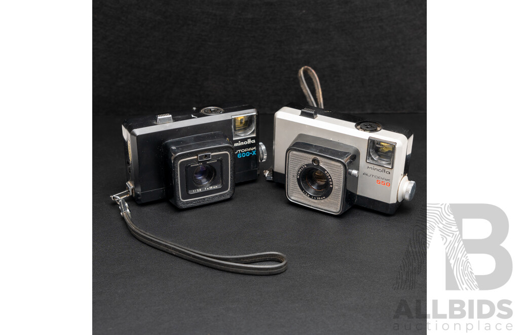 Pair of Vintage Minolta Autopak 126 Film Cameras