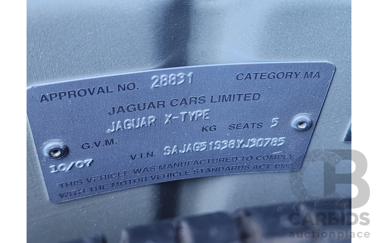 10/2007 Jaguar X Type 2.1 V6 LE MY08 4d Sedan Silver 2.1L