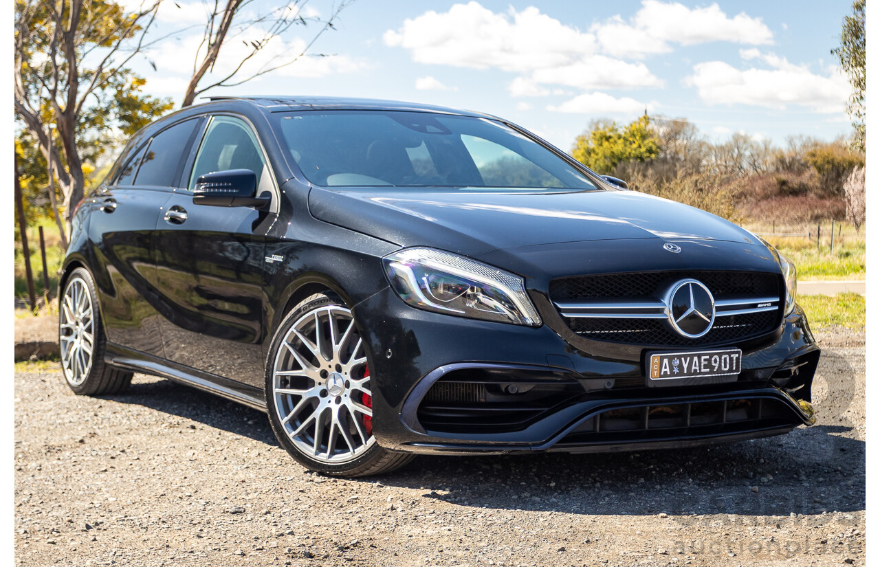 01/2018 Mercedes-Amg A45 4MATIC (AWD) 176 MY18 5D Hatchback Cosmos Black Metallic Turbo 2.0L