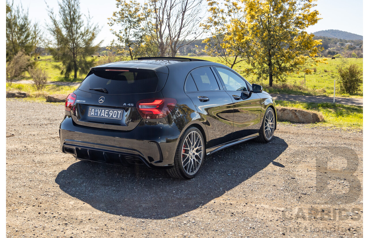 01/2018 Mercedes-Amg A45 4MATIC (AWD) 176 MY18 5D Hatchback Cosmos Black Metallic Turbo 2.0L