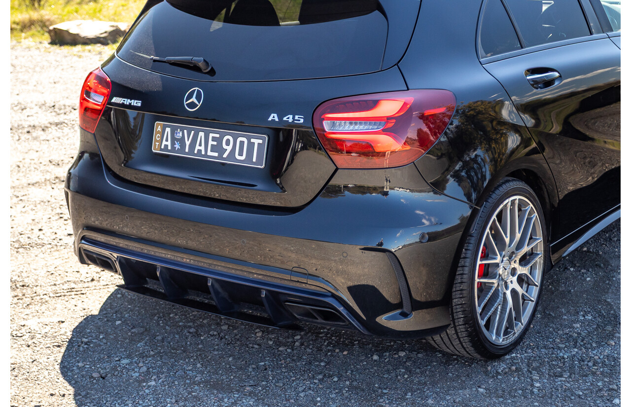 01/2018 Mercedes-Amg A45 4MATIC (AWD) 176 MY18 5D Hatchback Cosmos Black Metallic Turbo 2.0L