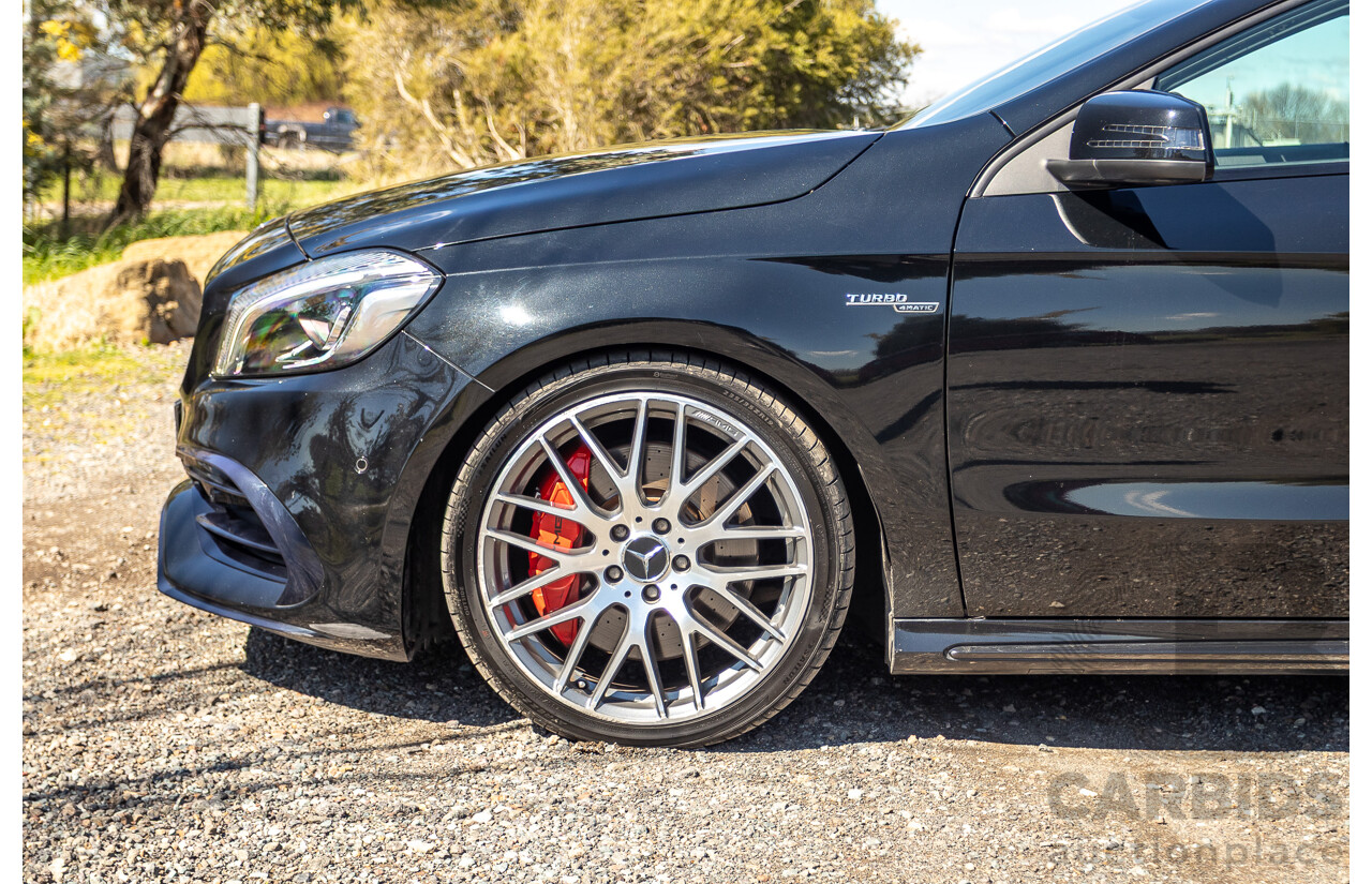 01/2018 Mercedes-Amg A45 4MATIC (AWD) 176 MY18 5D Hatchback Cosmos Black Metallic Turbo 2.0L