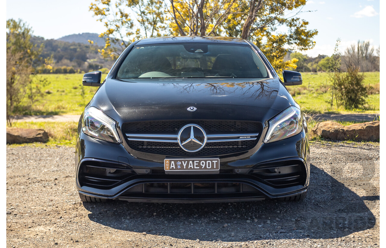 01/2018 Mercedes-Amg A45 4MATIC (AWD) 176 MY18 5D Hatchback Cosmos Black Metallic Turbo 2.0L