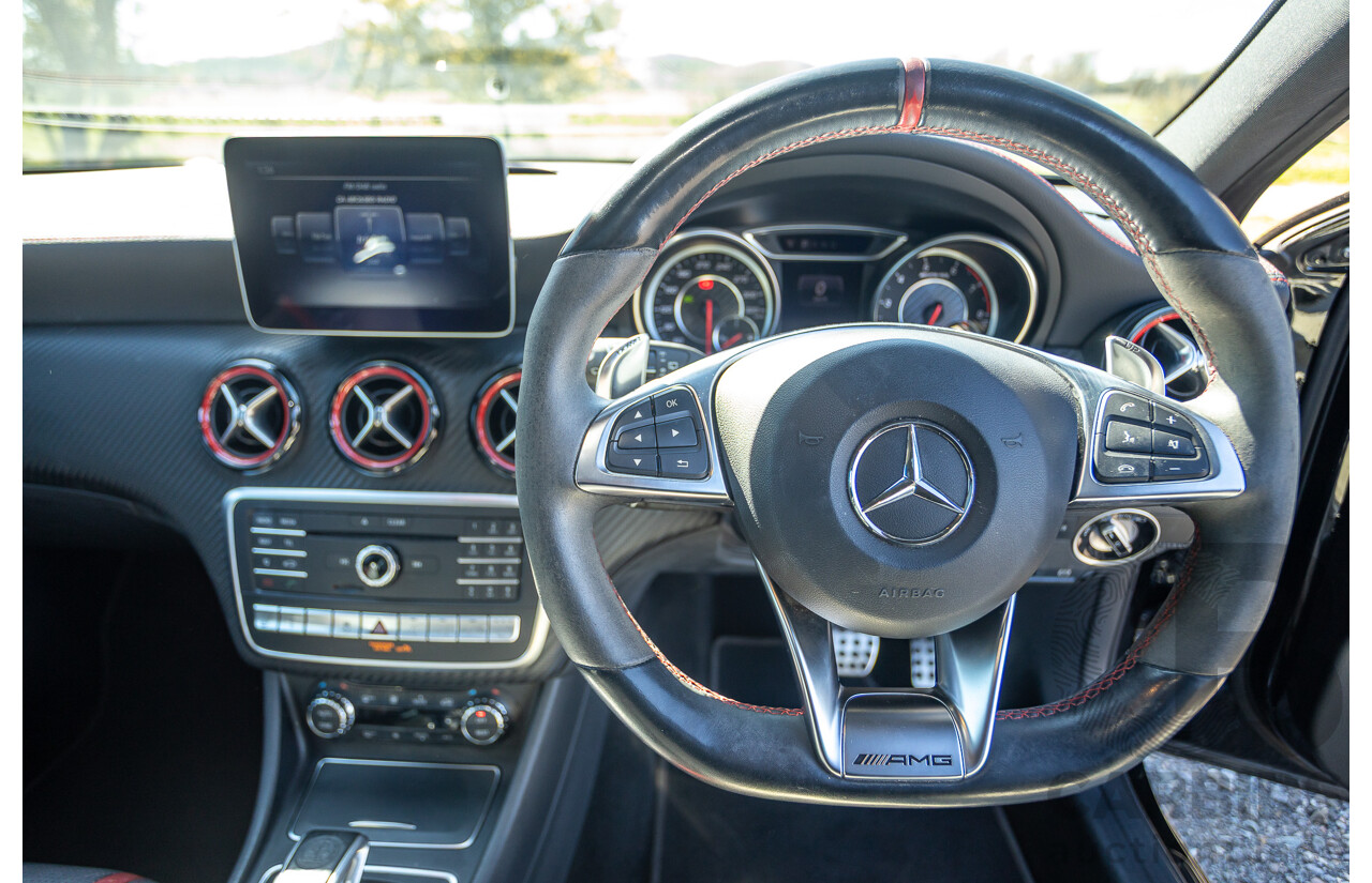 01/2018 Mercedes-Amg A45 4MATIC (AWD) 176 MY18 5D Hatchback Cosmos Black Metallic Turbo 2.0L