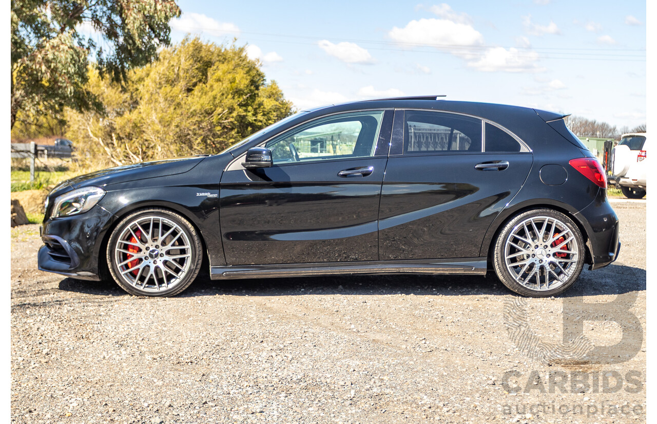 01/2018 Mercedes-Amg A45 4MATIC (AWD) 176 MY18 5D Hatchback Cosmos Black Metallic Turbo 2.0L