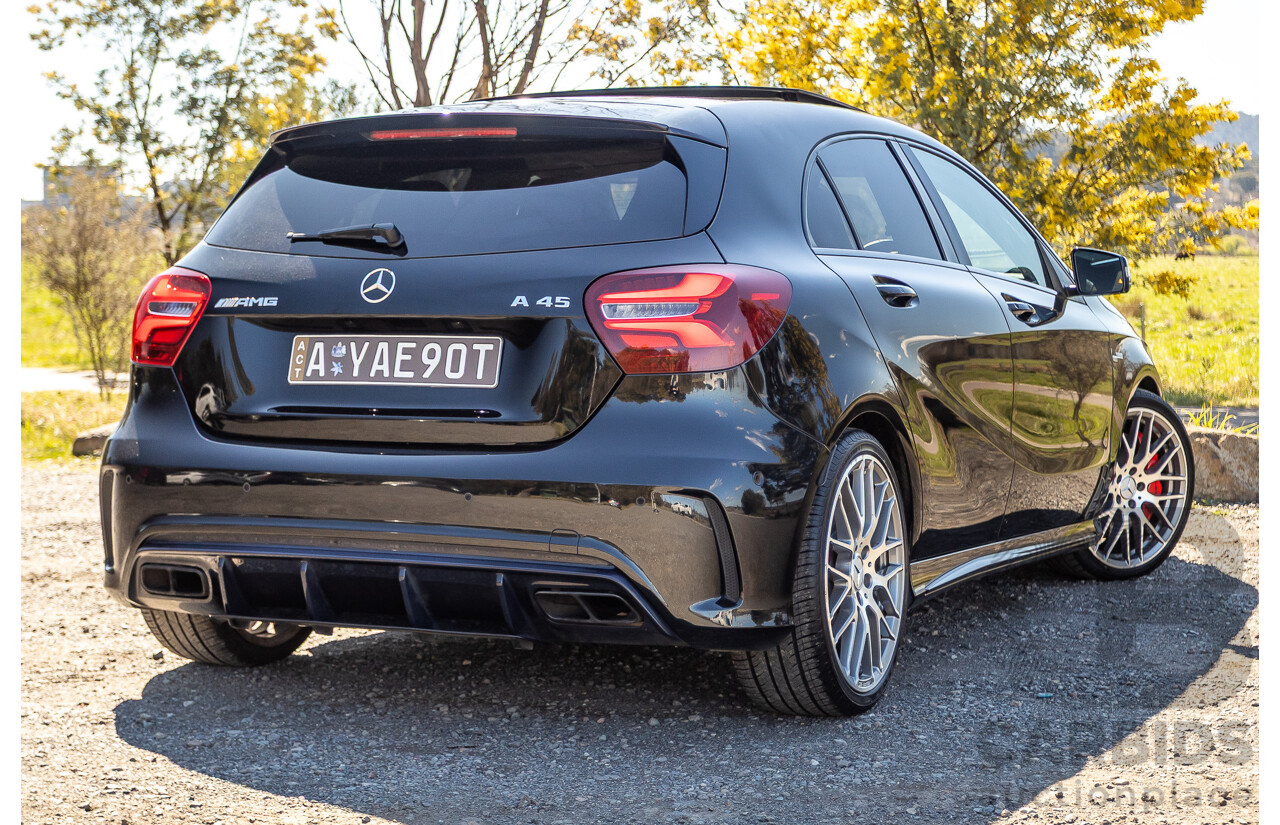 01/2018 Mercedes-Amg A45 4MATIC (AWD) 176 MY18 5D Hatchback Cosmos Black Metallic Turbo 2.0L