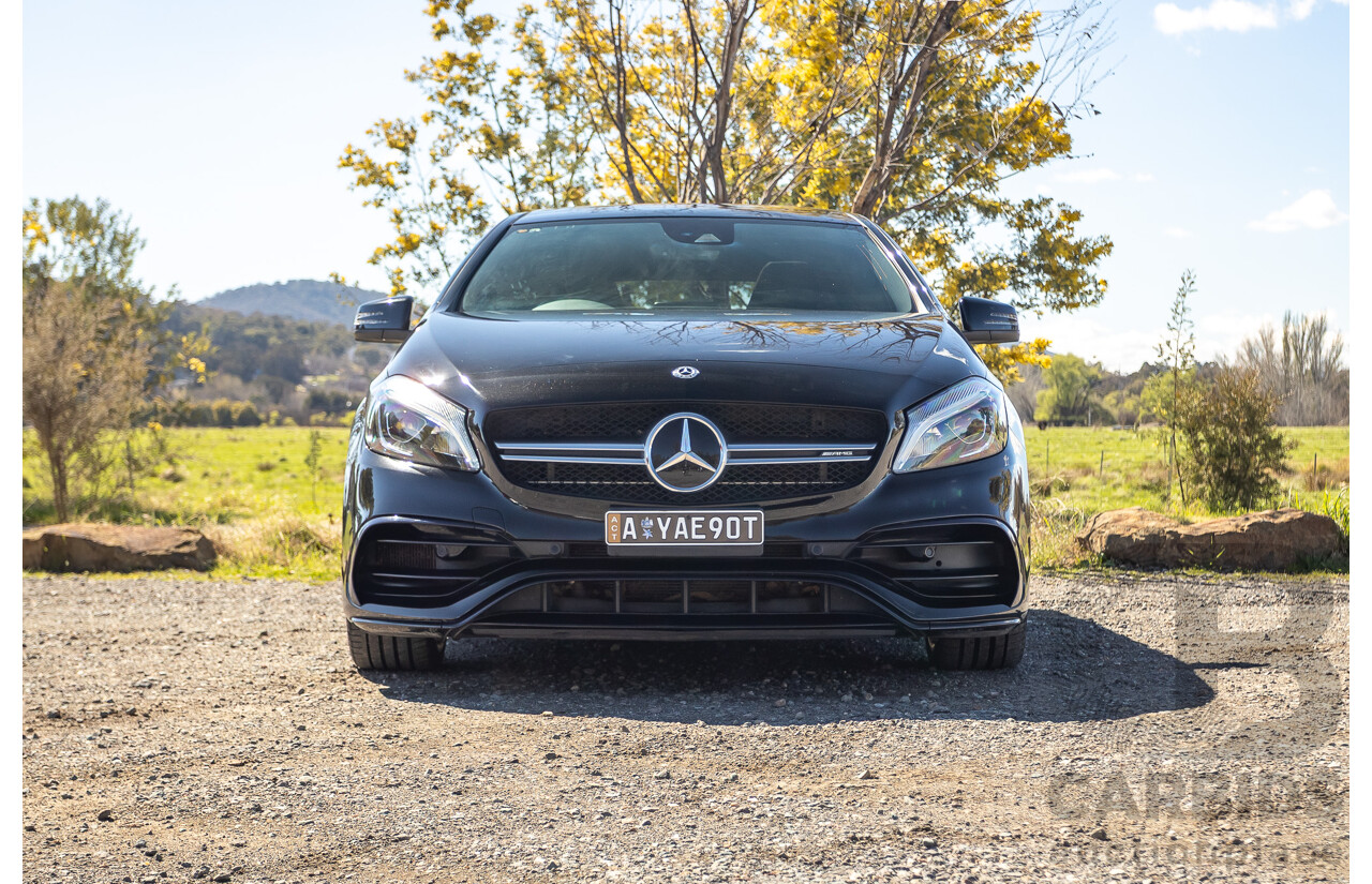 01/2018 Mercedes-Amg A45 4MATIC (AWD) 176 MY18 5D Hatchback Cosmos Black Metallic Turbo 2.0L