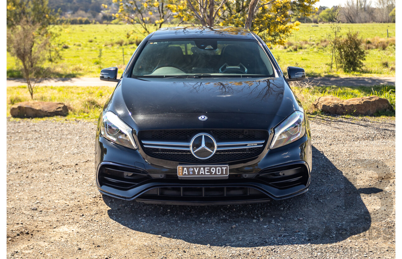 01/2018 Mercedes-Amg A45 4MATIC (AWD) 176 MY18 5D Hatchback Cosmos Black Metallic Turbo 2.0L