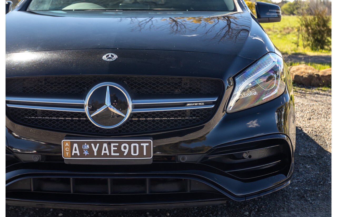 01/2018 Mercedes-Amg A45 4MATIC (AWD) 176 MY18 5D Hatchback Cosmos Black Metallic Turbo 2.0L